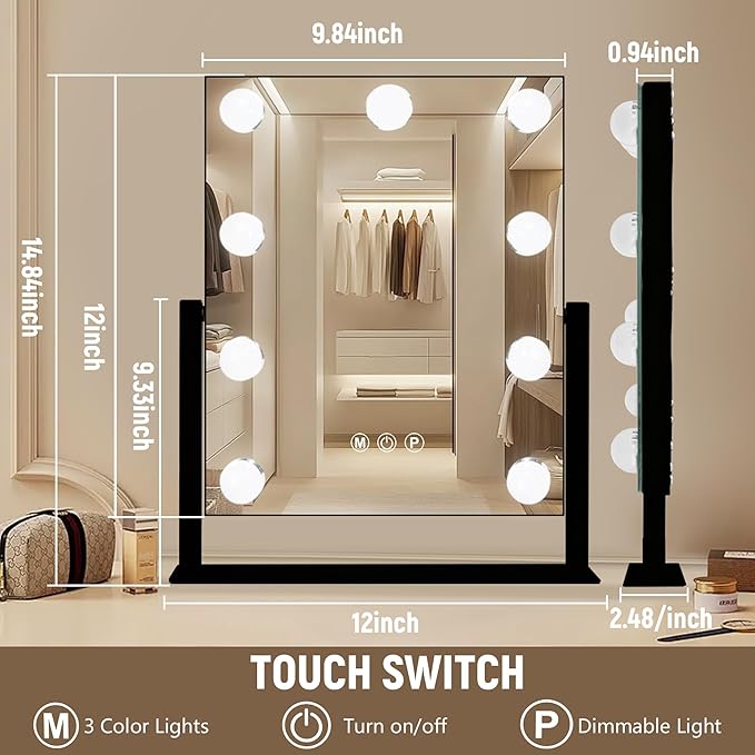 Ratsamee Hollywood Vanity Mirror with Lights
