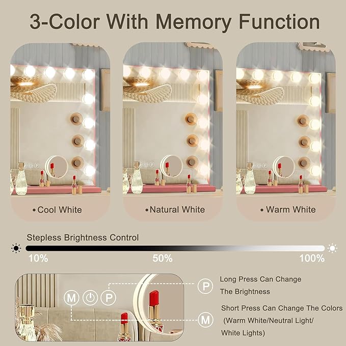 Ratsamee Hollywood Vanity Mirror with Lights