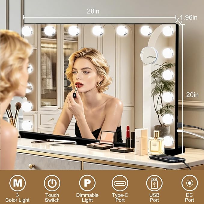 Ratsamee Hollywood Vanity Mirror with Lights